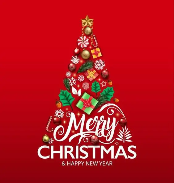Merry christmas and happy new year design Word